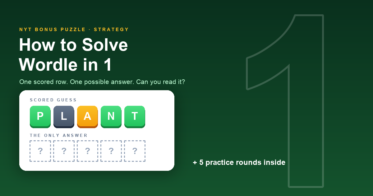 How to Solve Wordle in 1 (With 5 Practice Rounds)